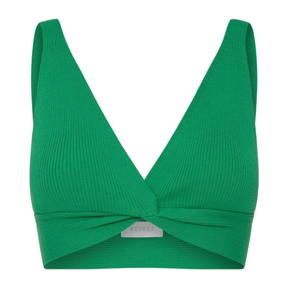 Meshki Green Ribbed Twist Crop Top & Skirt Set - Picture 4 of 7